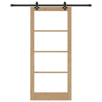 vidaXL Sliding Door ORKDAL Natural and Black 93 x 211 cm