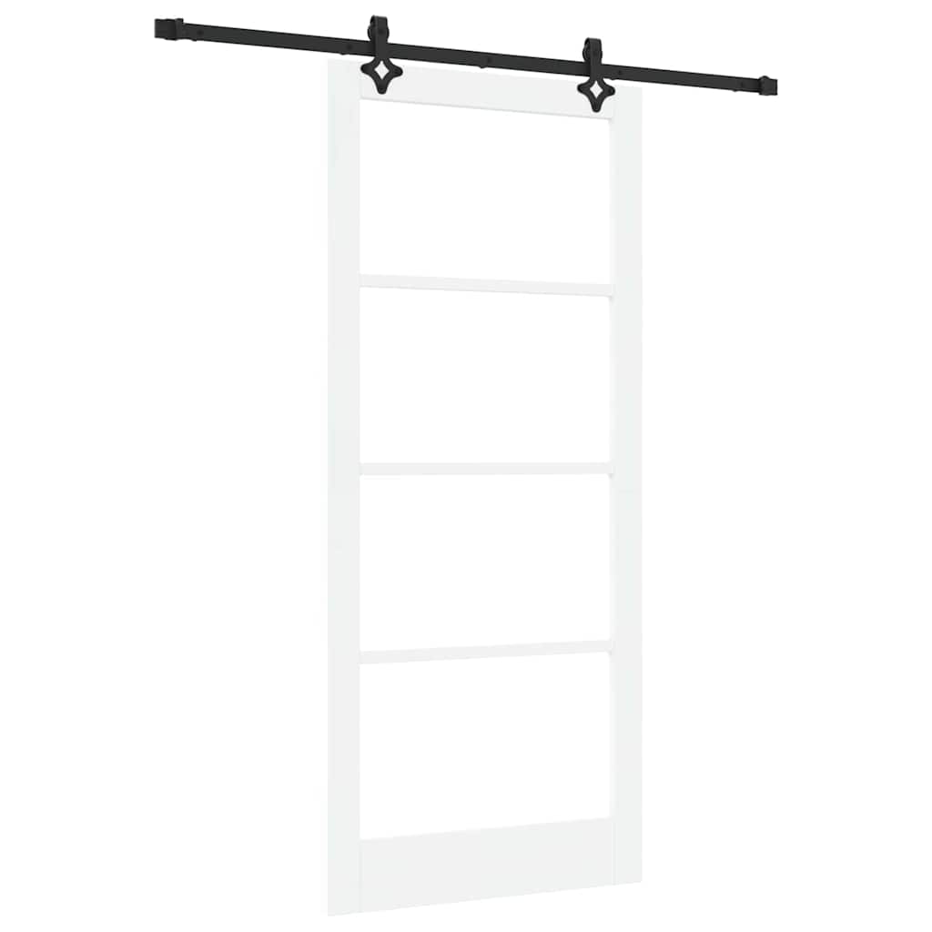 vidaXL Sliding Door ORKDAL White and Black 93 x 211 cm