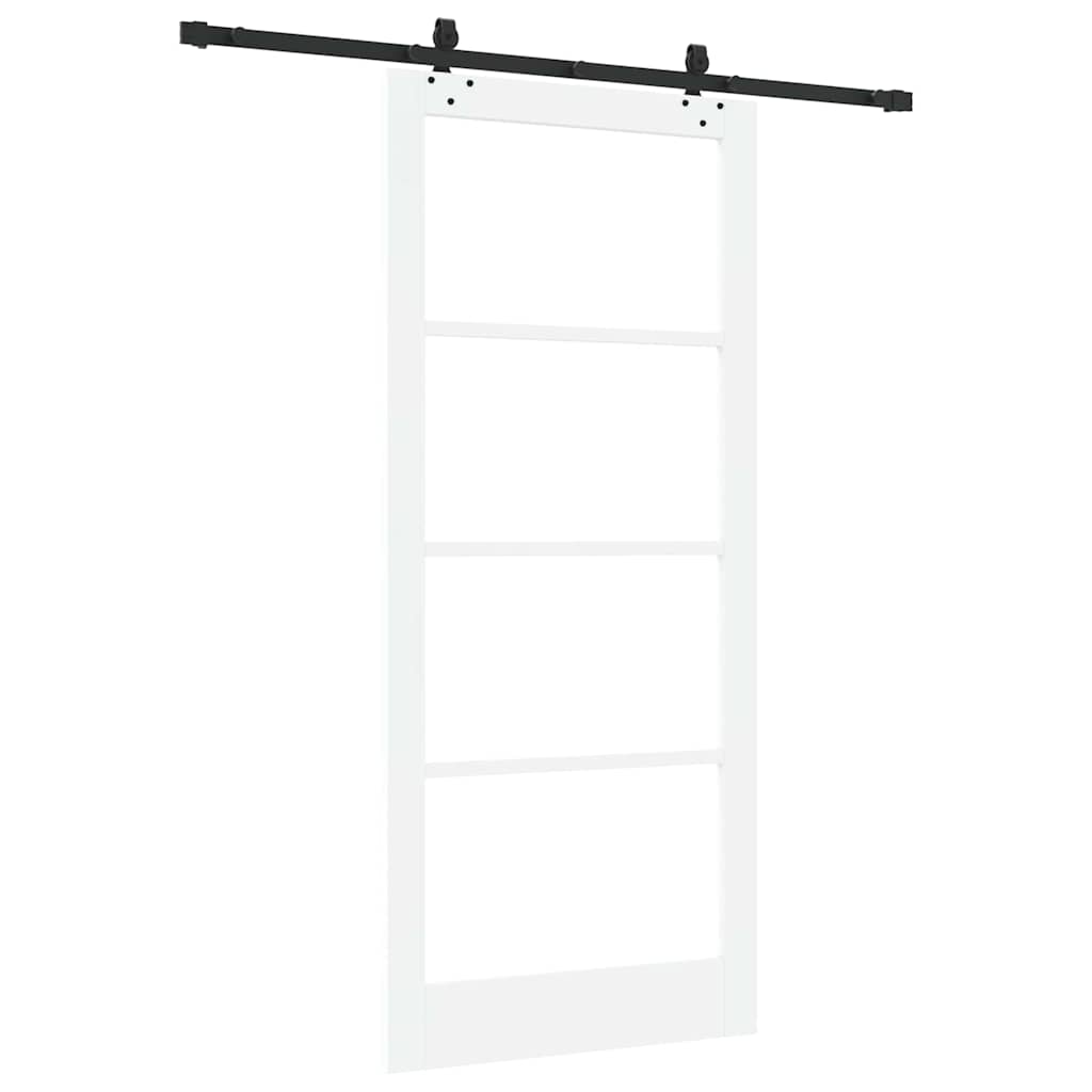 vidaXL Sliding Door ORKDAL White and Black 93 x 211 cm