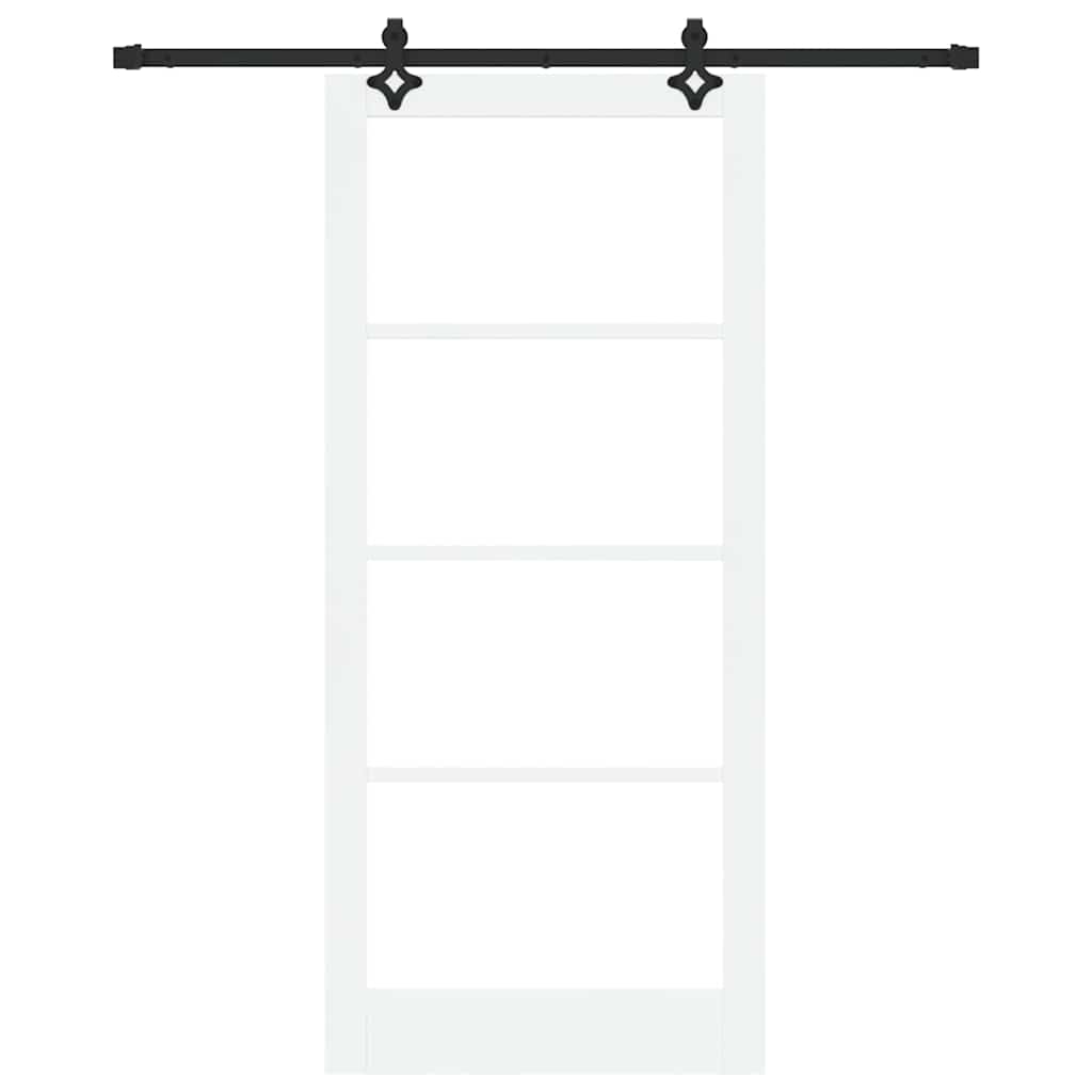 vidaXL Sliding Door ORKDAL White and Black 93 x 211 cm