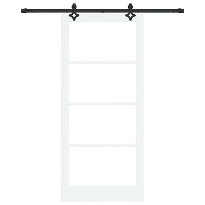 vidaXL Sliding Door ORKDAL White and Black 93 x 211 cm