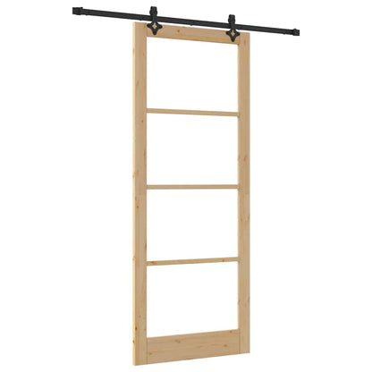 vidaXL Sliding Door ORKDAL Natural and Black 93 x 232 cm