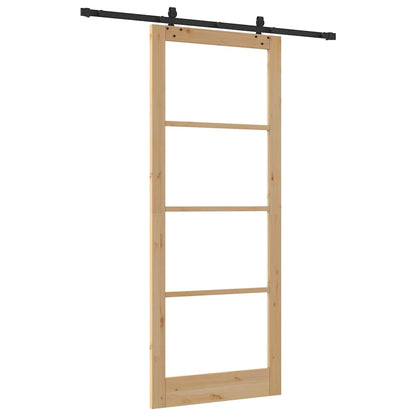 vidaXL Sliding Door ORKDAL Natural and Black 93 x 232 cm