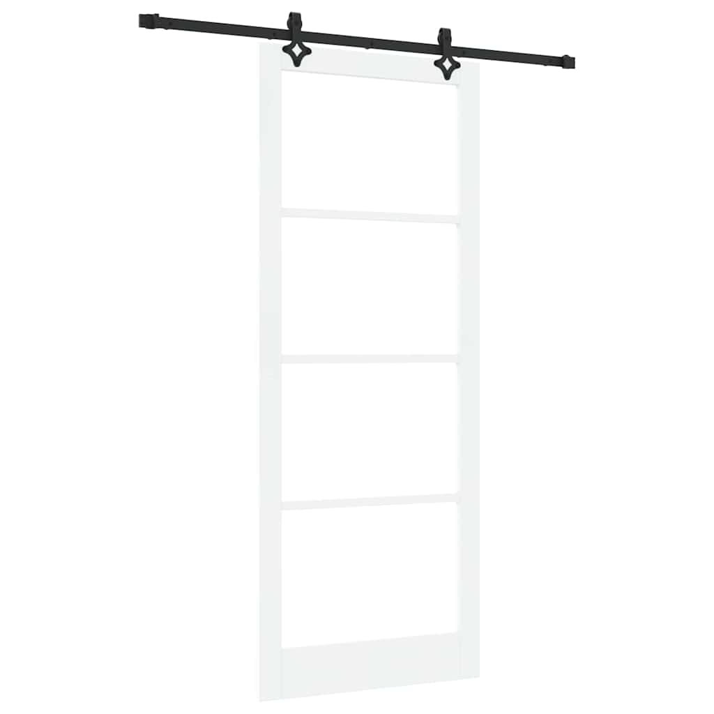 vidaXL Sliding Door ORKDAL White and Black 93 x 232 cm
