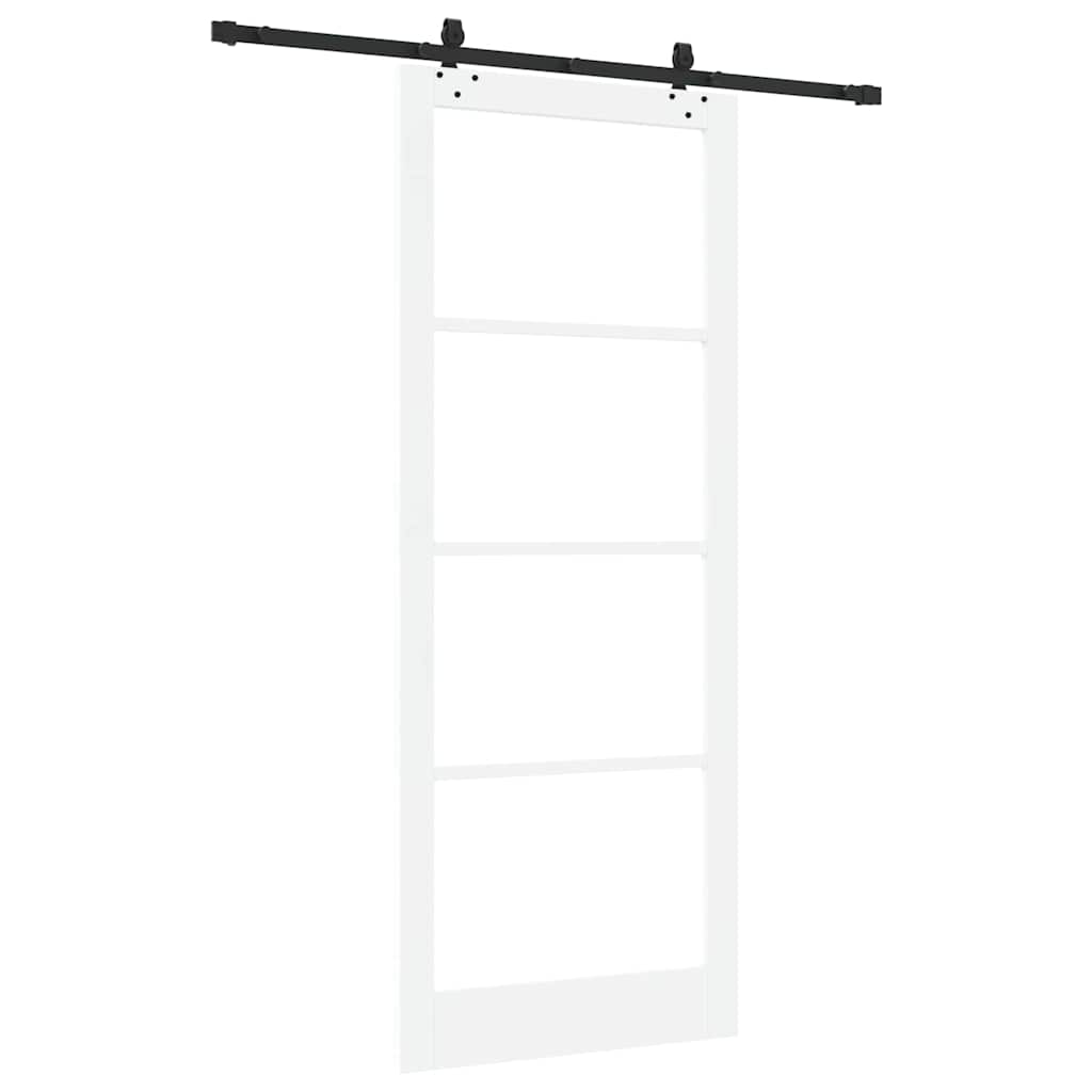 vidaXL Sliding Door ORKDAL White and Black 93 x 232 cm