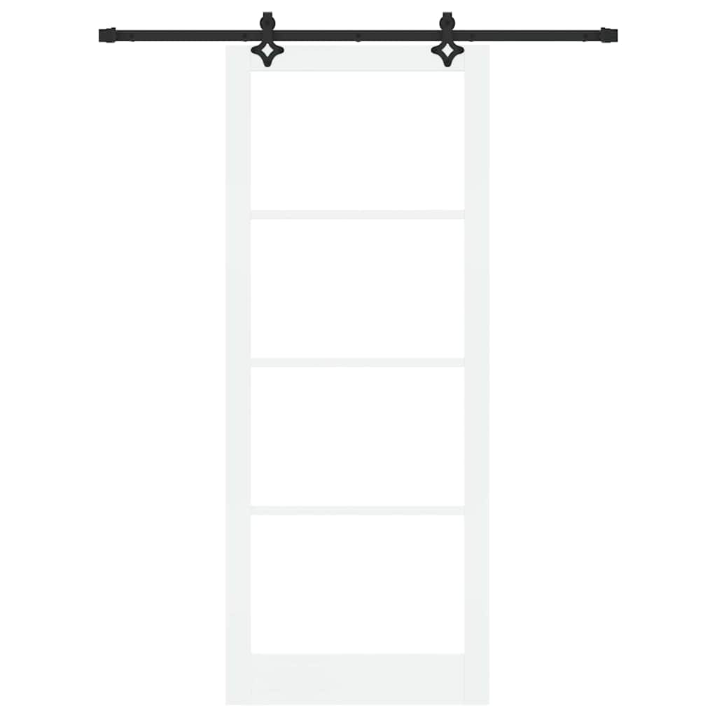 vidaXL Sliding Door ORKDAL White and Black 93 x 232 cm