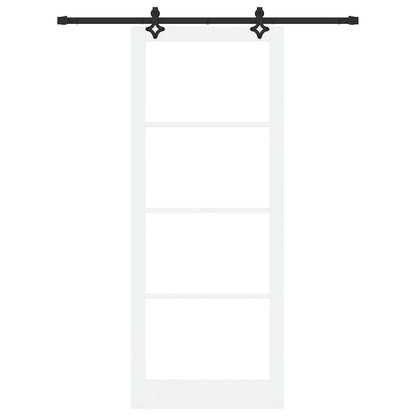 vidaXL Sliding Door ORKDAL White and Black 93 x 232 cm