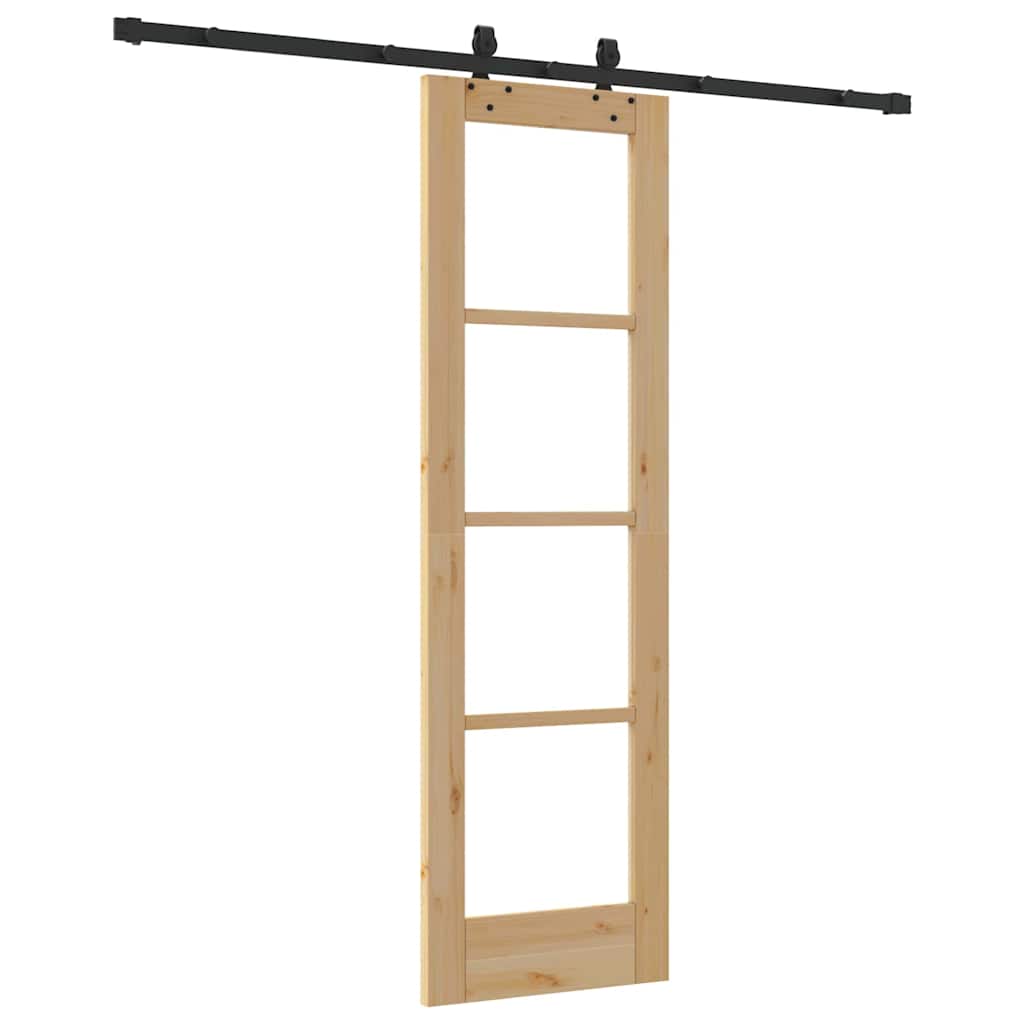 vidaXL Sliding Door ORKDAL Natural and Black 61 x 198.5 cm