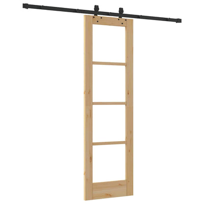 vidaXL Sliding Door ORKDAL Natural and Black 61 x 198.5 cm