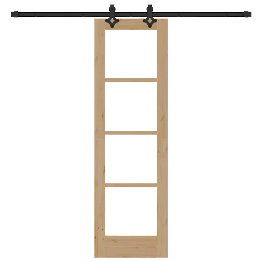 vidaXL Sliding Door ORKDAL Natural and Black 61 x 198.5 cm
