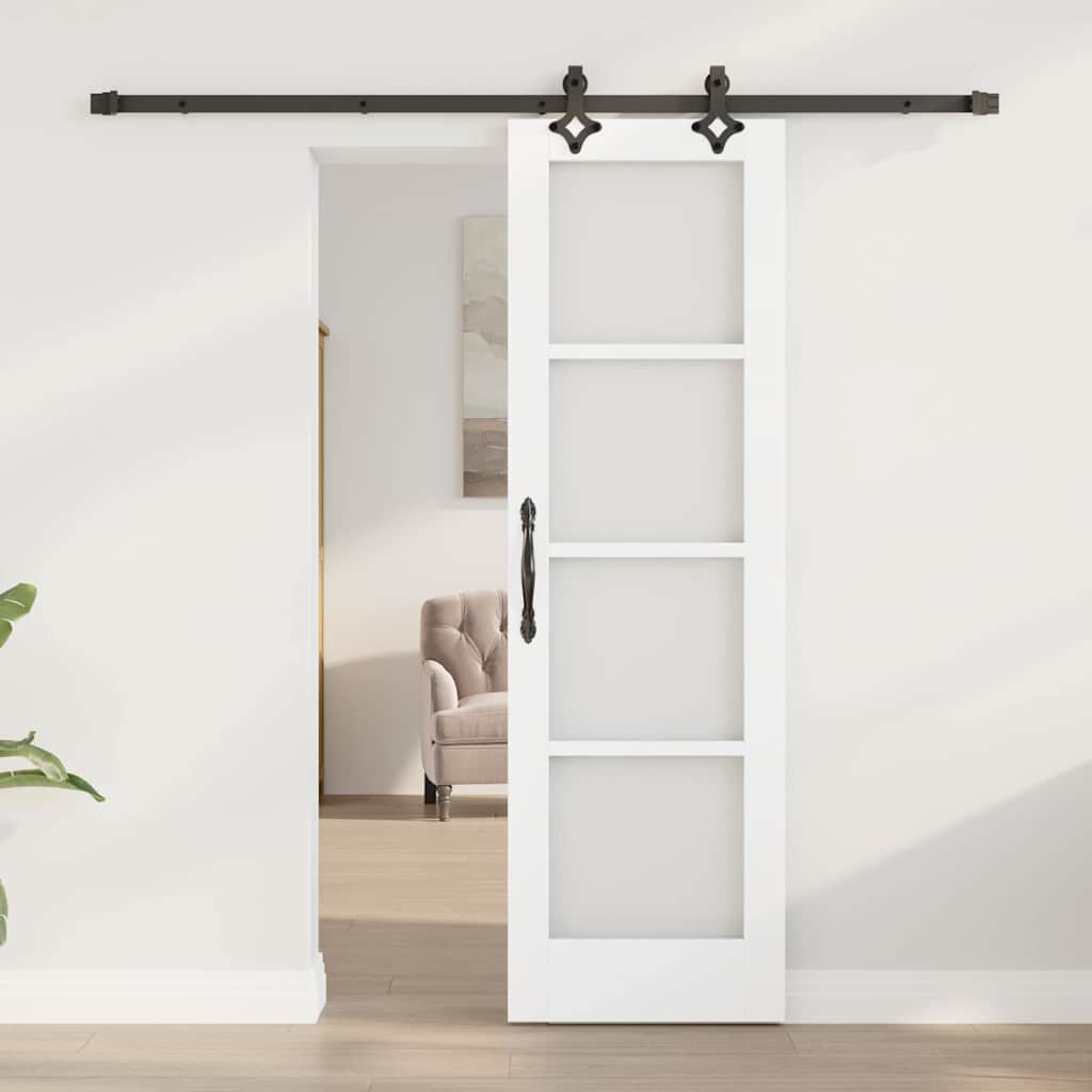 vidaXL Sliding Door ORKDAL White and Black 61 x 198.5 cm