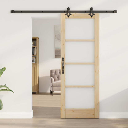 vidaXL Sliding Door ORKDAL Natural and Black 73.5 x 198.5 cm