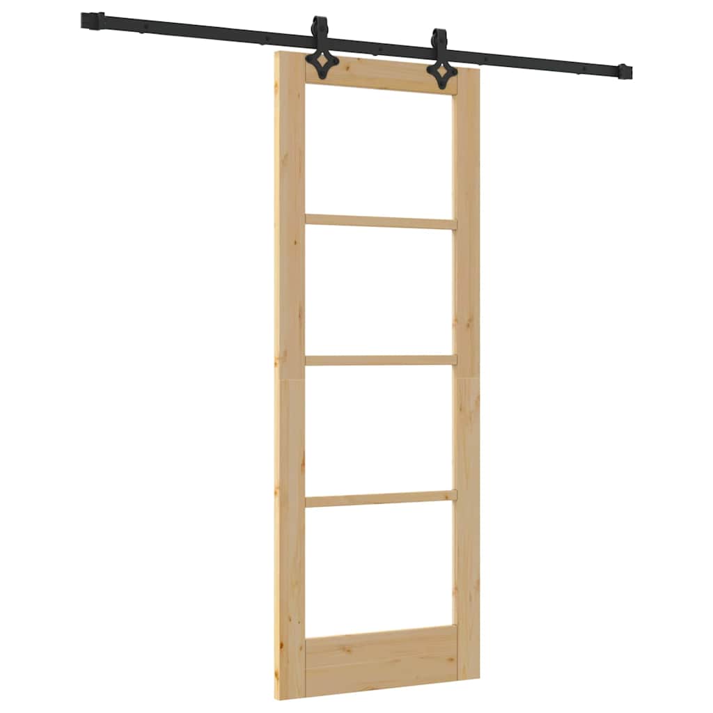 vidaXL Sliding Door ORKDAL Natural and Black 73.5 x 198.5 cm