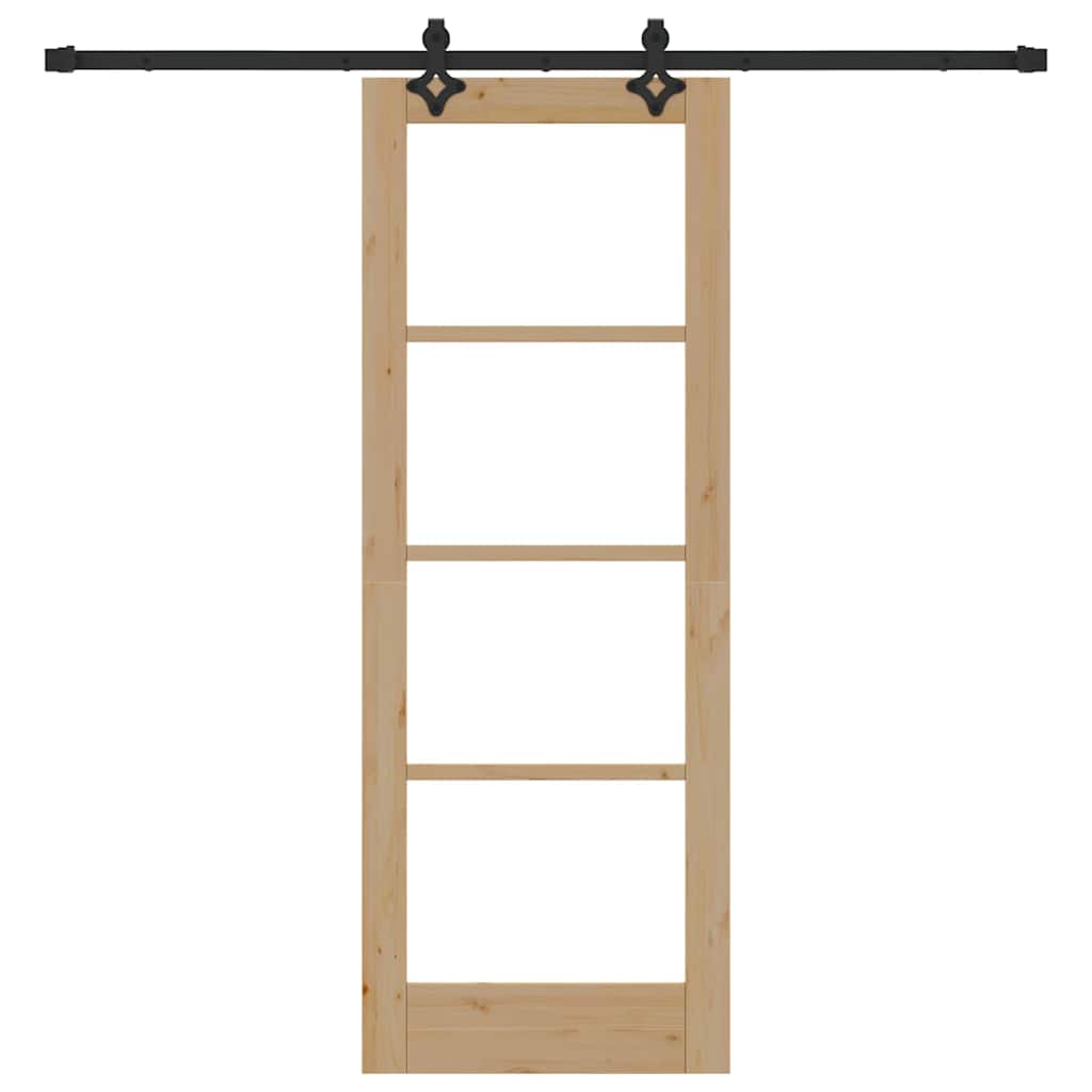vidaXL Sliding Door ORKDAL Natural and Black 73.5 x 198.5 cm