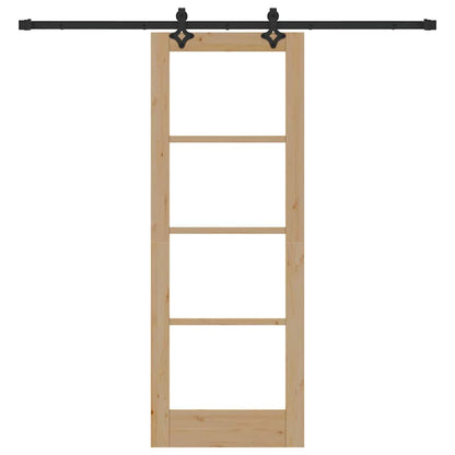 vidaXL Sliding Door ORKDAL Natural and Black 73.5 x 198.5 cm