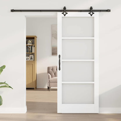 vidaXL Sliding Door ORKDAL White and Black 83 x 202 cm