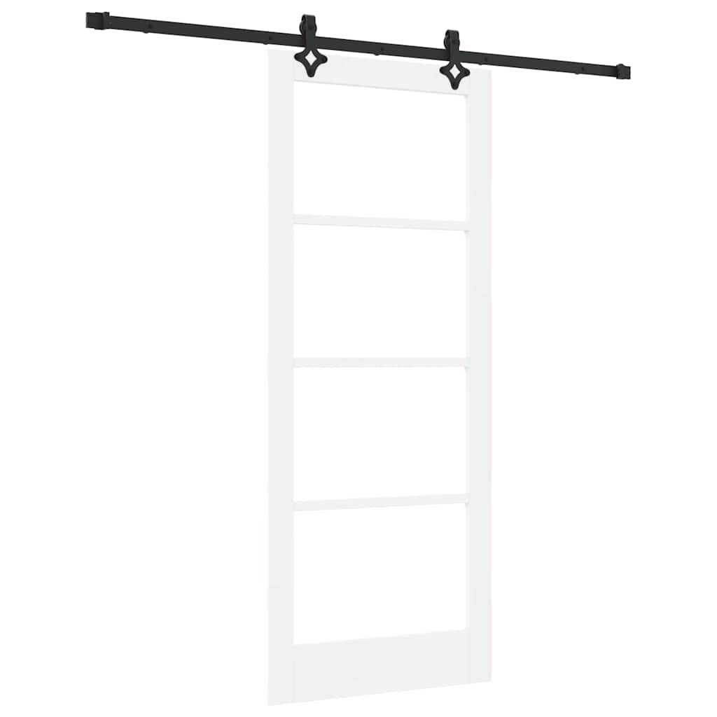 vidaXL Sliding Door ORKDAL White and Black 83 x 202 cm