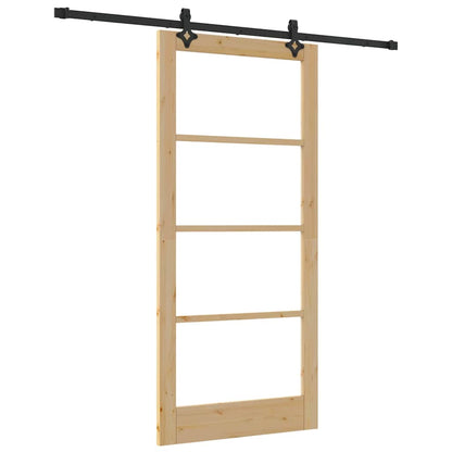 vidaXL Sliding Door ORKDAL Natural and Black 93 x 202 cm