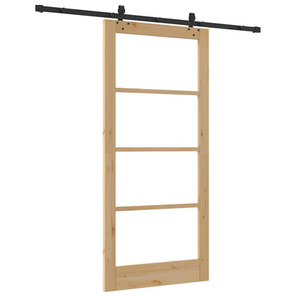 vidaXL Sliding Door ORKDAL Natural and Black 93 x 202 cm