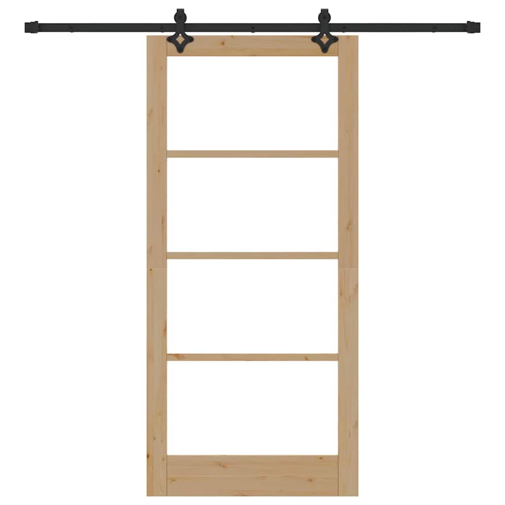 vidaXL Sliding Door ORKDAL Natural and Black 93 x 202 cm