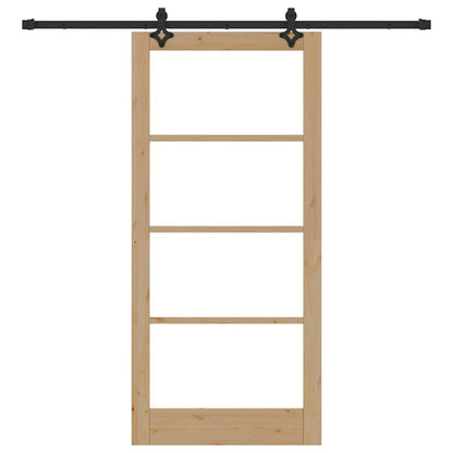 vidaXL Sliding Door ORKDAL Natural and Black 93 x 202 cm