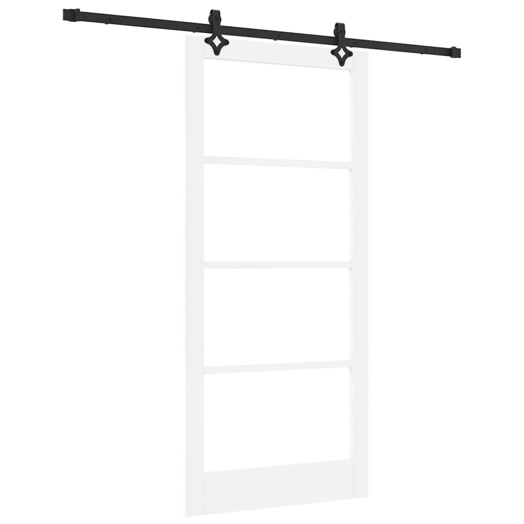 vidaXL Sliding Door ORKDAL White and Black 93 x 202 cm