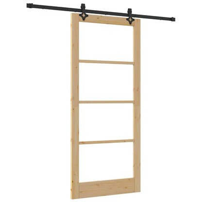 vidaXL Sliding Door ORKDAL Natural and Black 93 x 211 cm