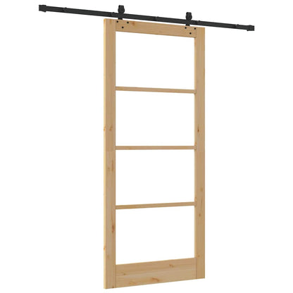vidaXL Sliding Door ORKDAL Natural and Black 93 x 211 cm