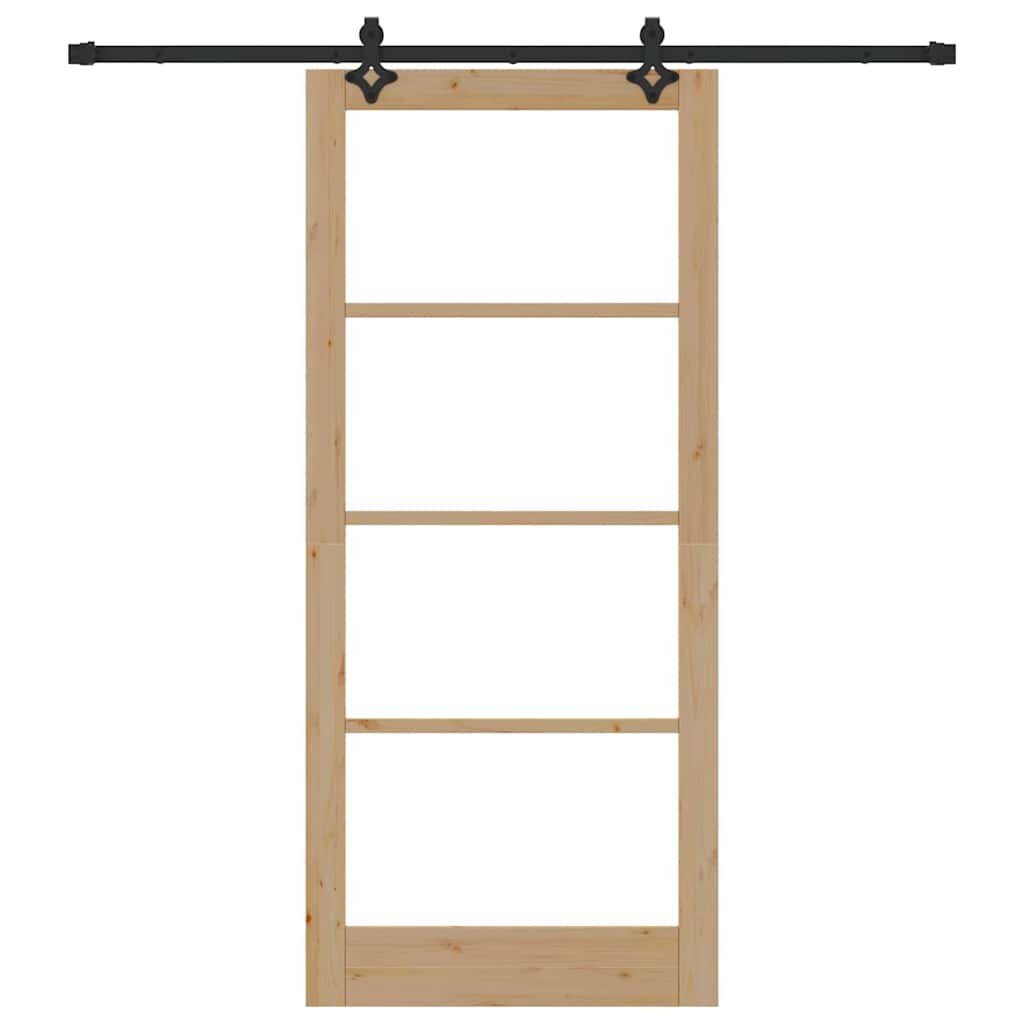 vidaXL Sliding Door ORKDAL Natural and Black 93 x 211 cm