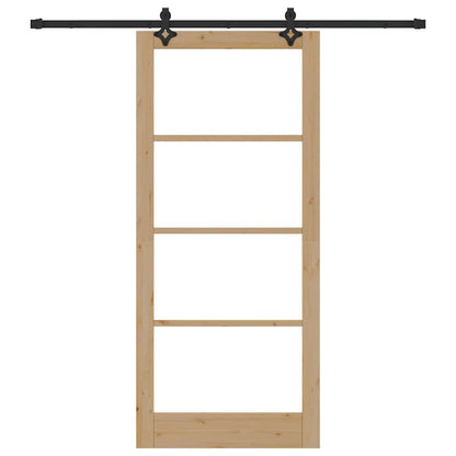 vidaXL Sliding Door ORKDAL Natural and Black 93 x 211 cm