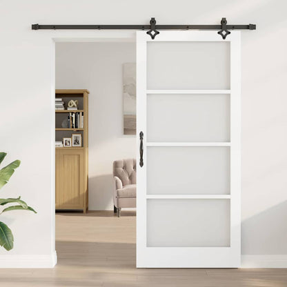 vidaXL Sliding Door ORKDAL White and Black 93 x 211 cm