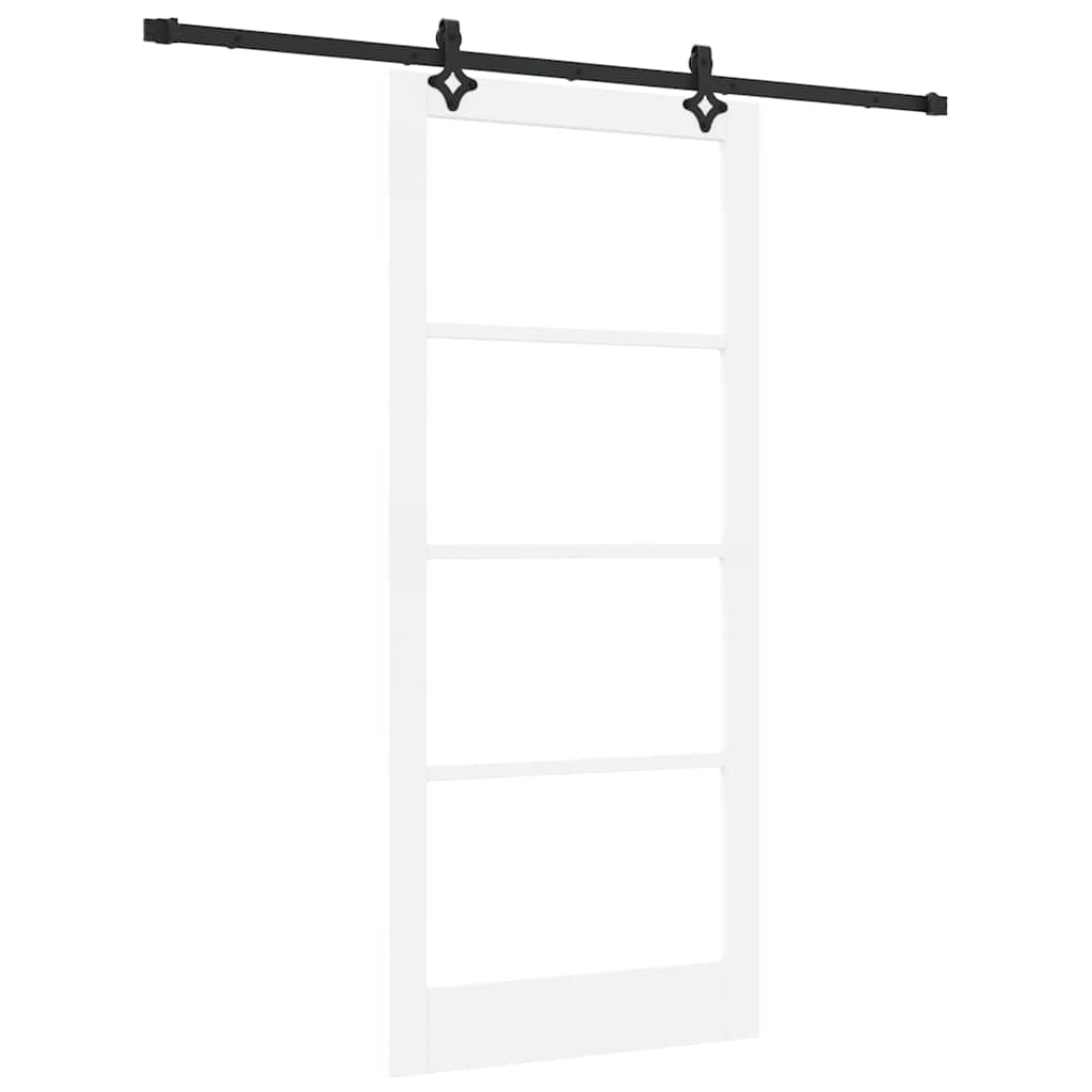 vidaXL Sliding Door ORKDAL White and Black 93 x 211 cm