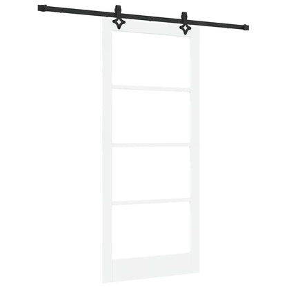 vidaXL Sliding Door ORKDAL White and Black 93 x 211 cm
