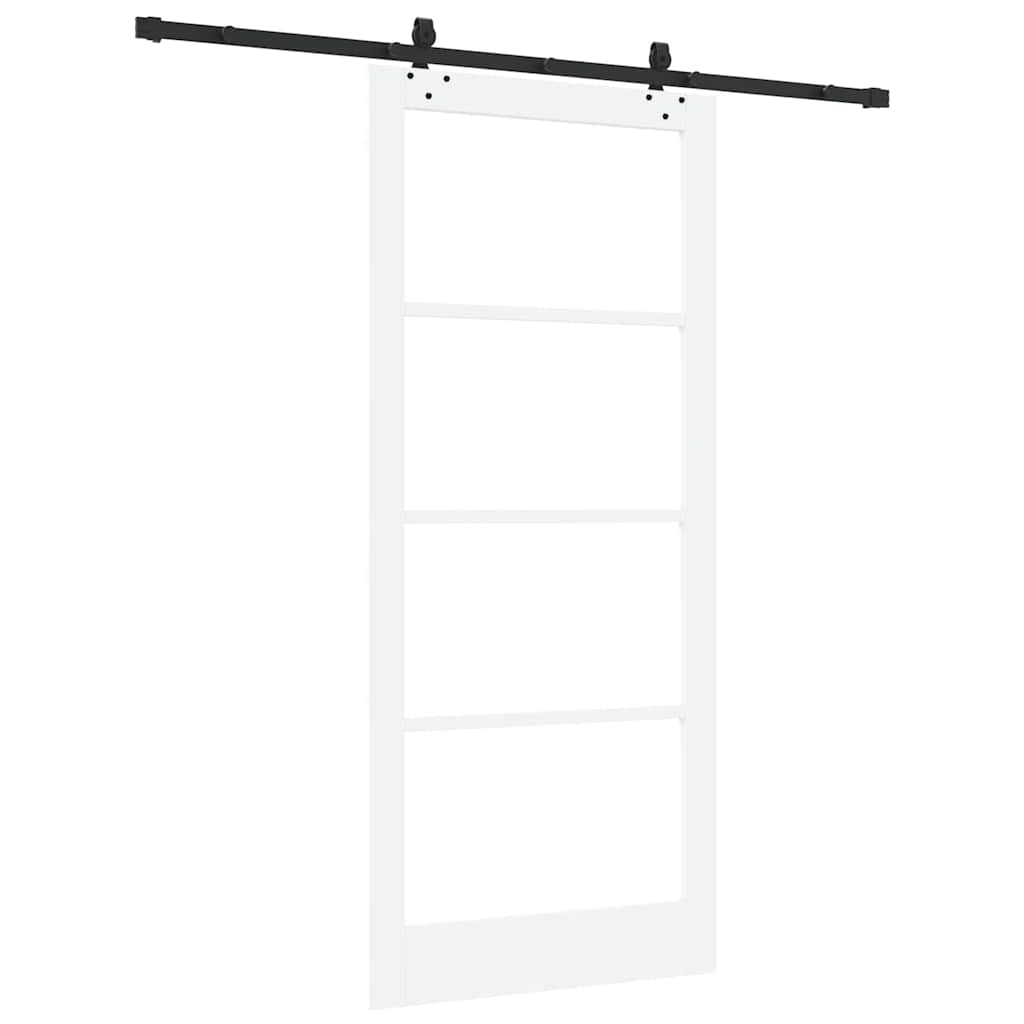 vidaXL Sliding Door ORKDAL White and Black 93 x 211 cm