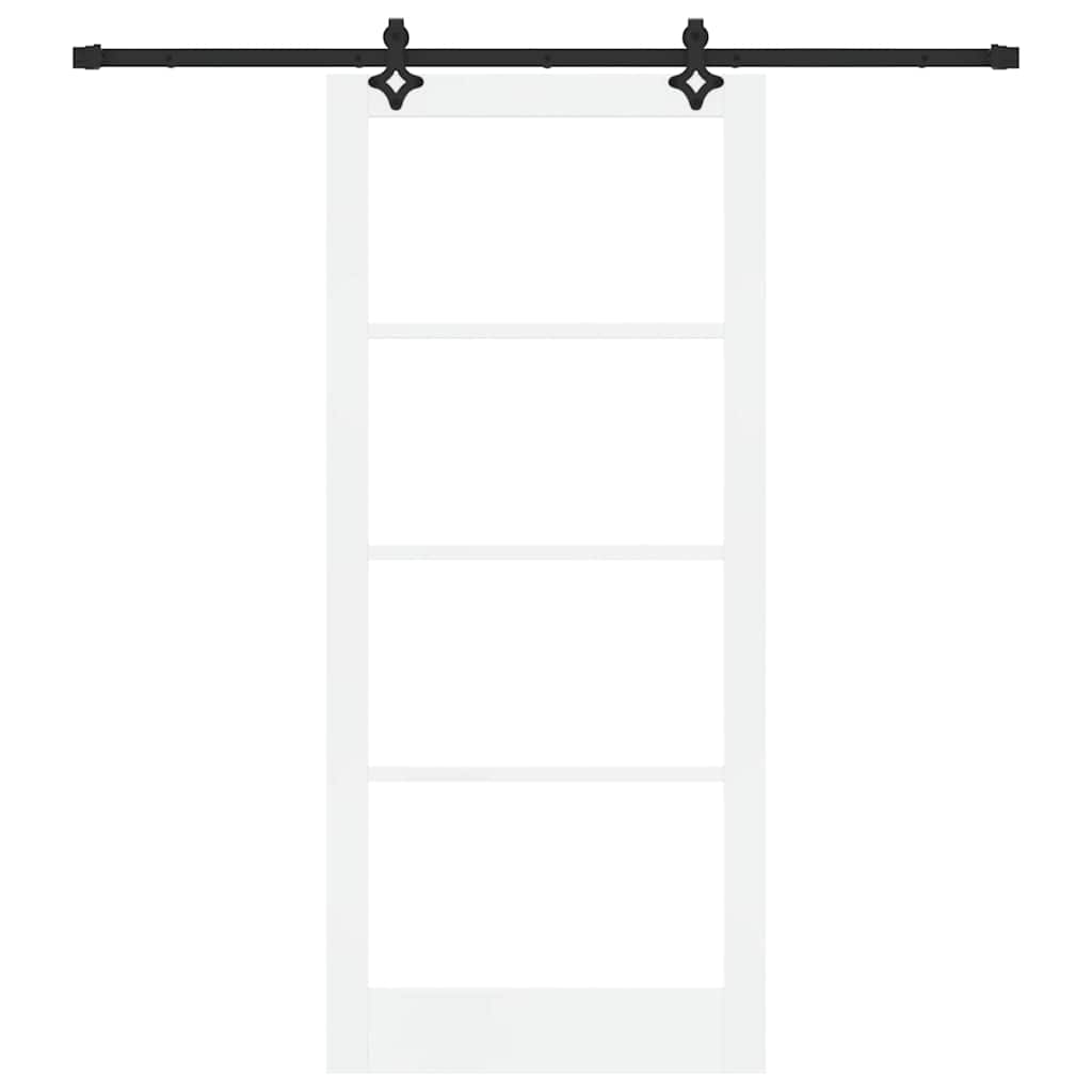 vidaXL Sliding Door ORKDAL White and Black 93 x 211 cm