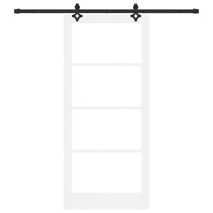 vidaXL Sliding Door ORKDAL White and Black 93 x 211 cm