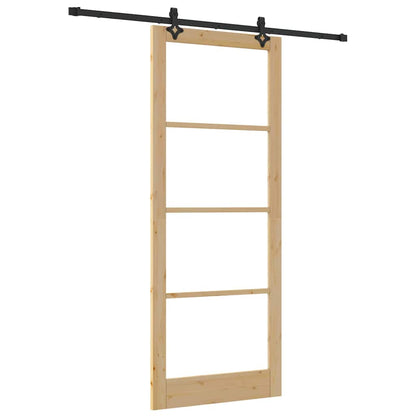 vidaXL Sliding Door ORKDAL Natural and Black 93 x 232 cm