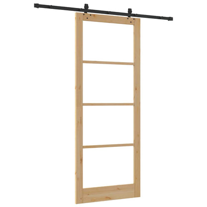 vidaXL Sliding Door ORKDAL Natural and Black 93 x 232 cm