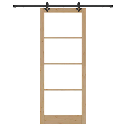 vidaXL Sliding Door ORKDAL Natural and Black 93 x 232 cm