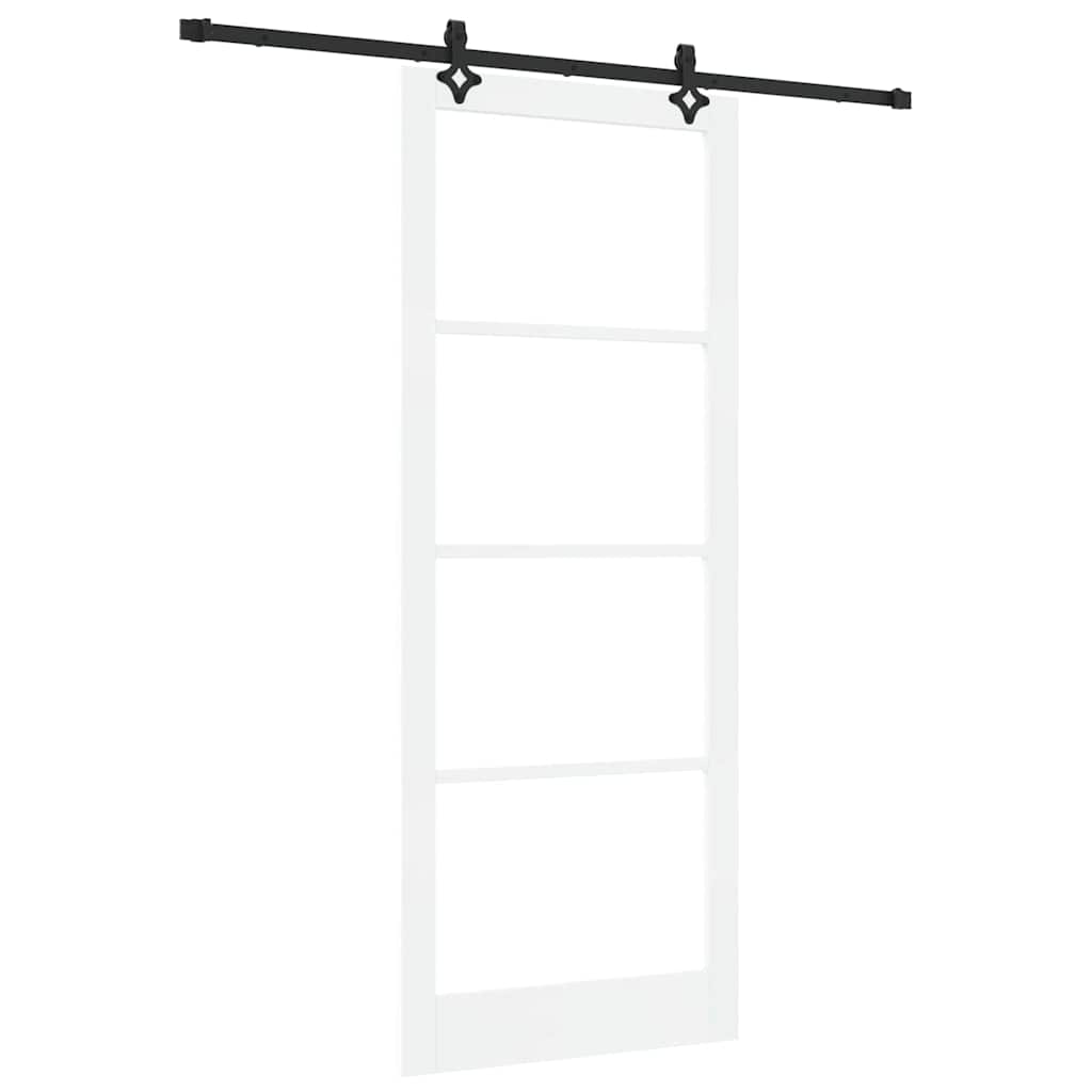 vidaXL Sliding Door ORKDAL White and Black 93 x 232 cm