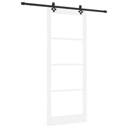 vidaXL Sliding Door ORKDAL White and Black 93 x 232 cm