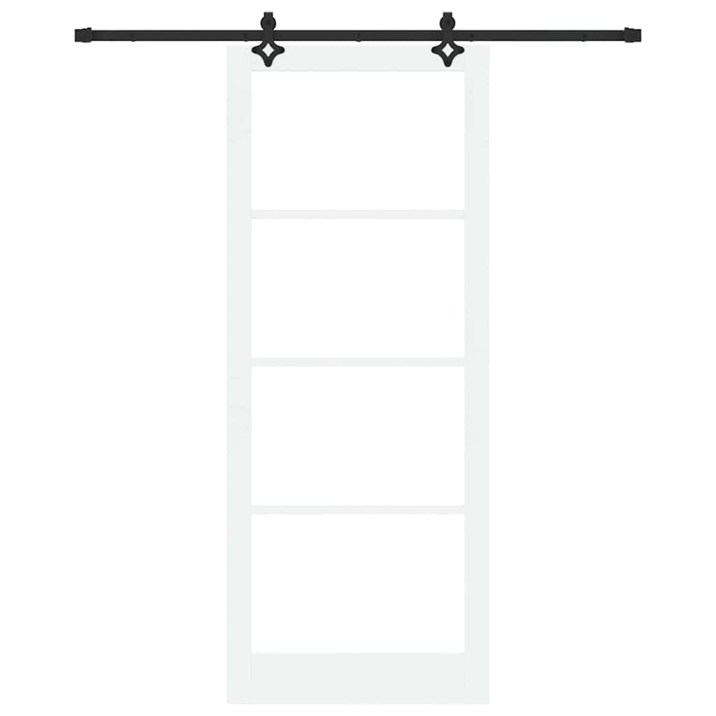 vidaXL Sliding Door ORKDAL White and Black 93 x 232 cm