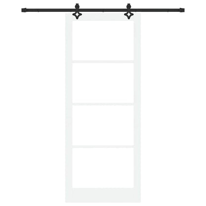 vidaXL Sliding Door ORKDAL White and Black 93 x 232 cm