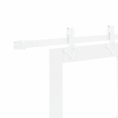 vidaXL Sliding Door White 61 x 198.5 cm Solid Pine Wood and Glass