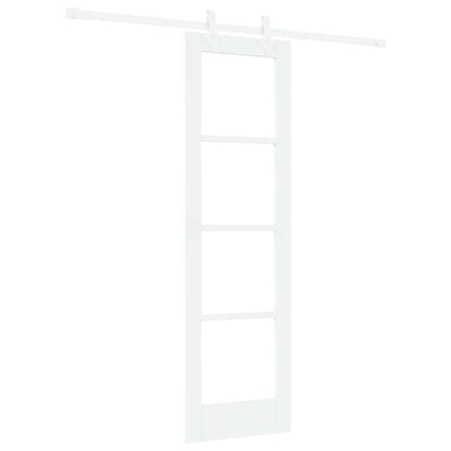 vidaXL Sliding Door White 61 x 198.5 cm Solid Pine Wood and Glass