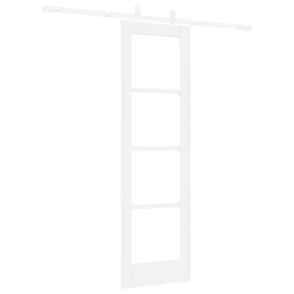 vidaXL Sliding Door White 61 x 198.5 cm Solid Pine Wood and Glass