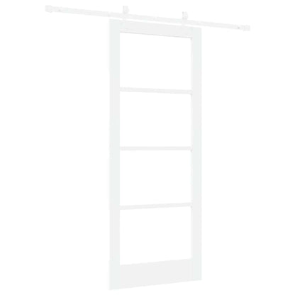 vidaXL Sliding Door White 83 x 202 cm Solid Pine Wood and Glass
