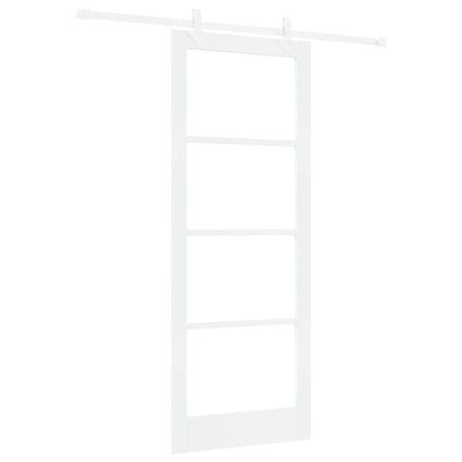 vidaXL Sliding Door White 83 x 211 cm Solid Pine Wood and Glass