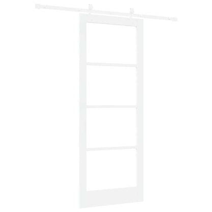vidaXL Sliding Door White 83 x 211 cm Solid Pine Wood and Glass
