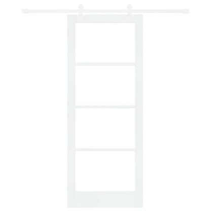 vidaXL Sliding Door White 83 x 211 cm Solid Pine Wood and Glass